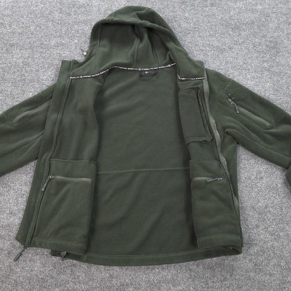 BAERSkin Hoodie Mens Large Green BAER SKIN 4 Tactical Fleece Jacket Utility - Picture 6 of 15